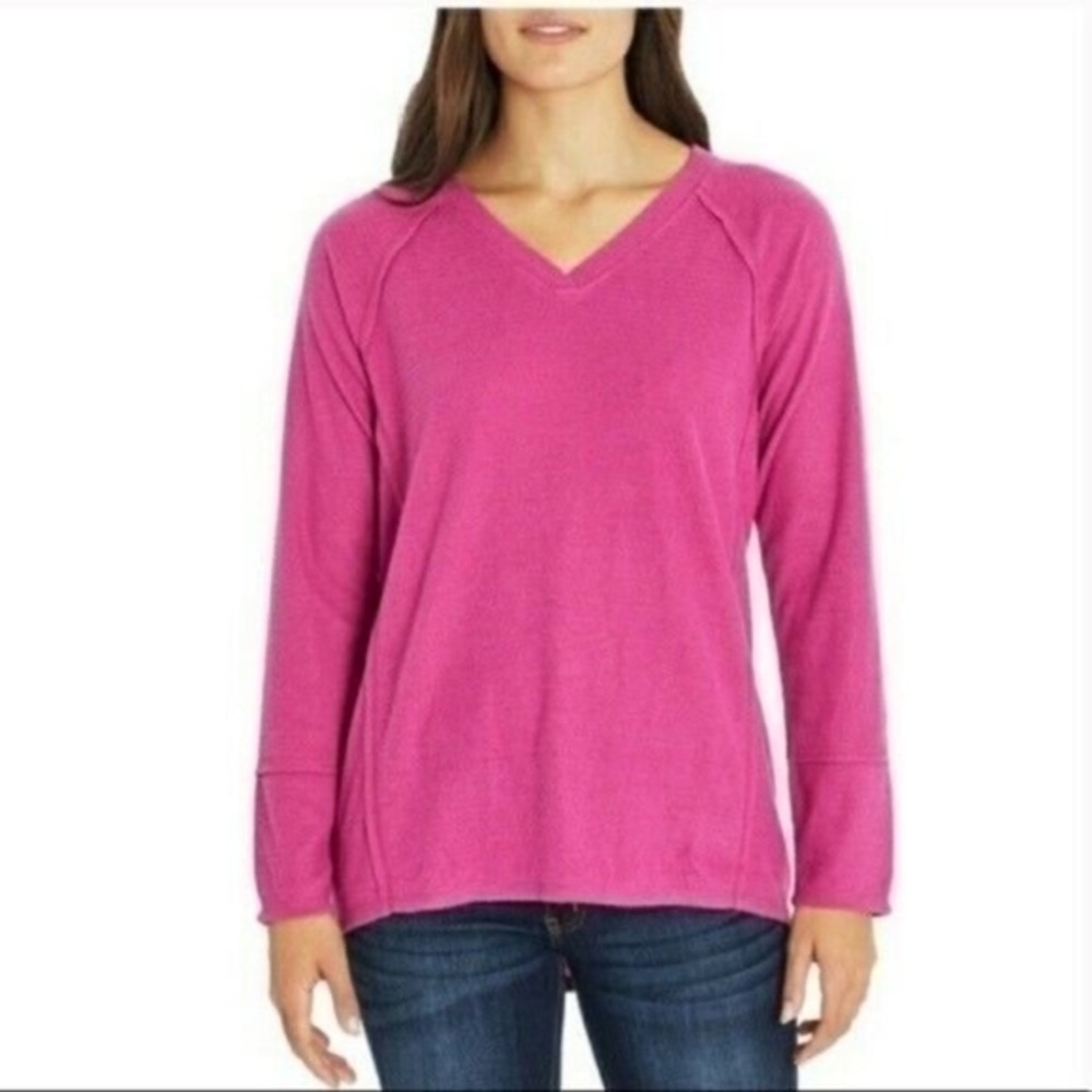 Wildfox Haley Brushed Waffle Knit Thermal Tunic Top Elderberry Pink NWT L